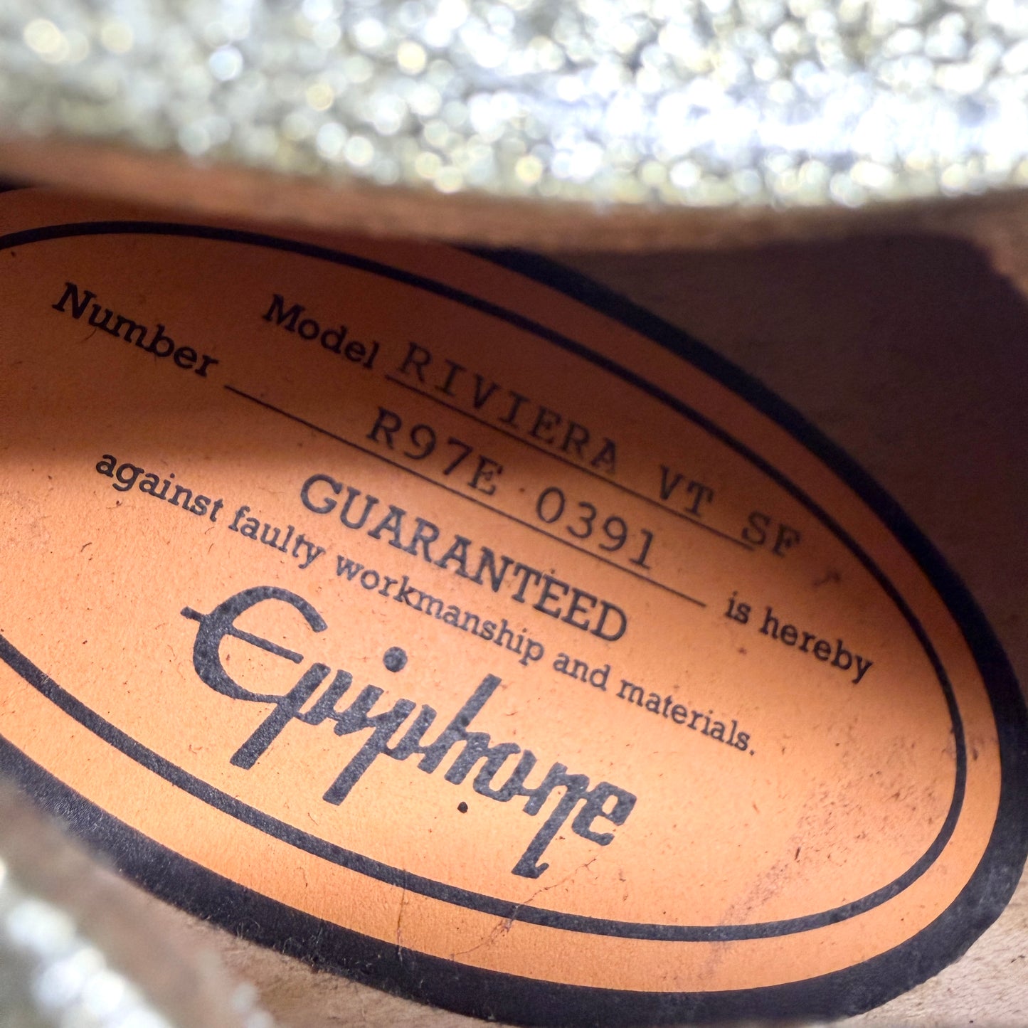 1997 Epiphone Limited Edition Riviera - Peerless Korea - Silver Sparkle