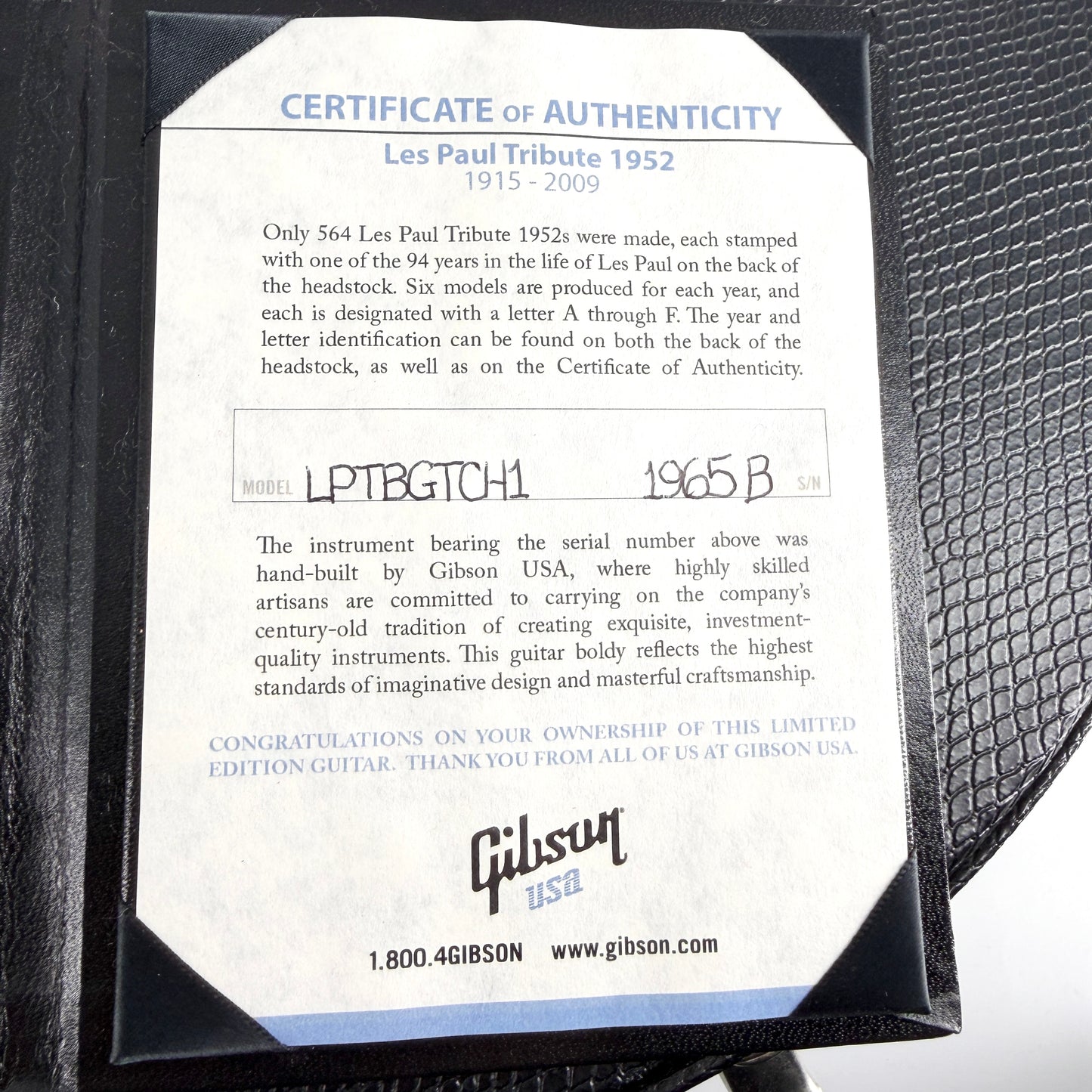 2009 Gibson Les Paul '52 Tribute Limited Edition - Gold Top