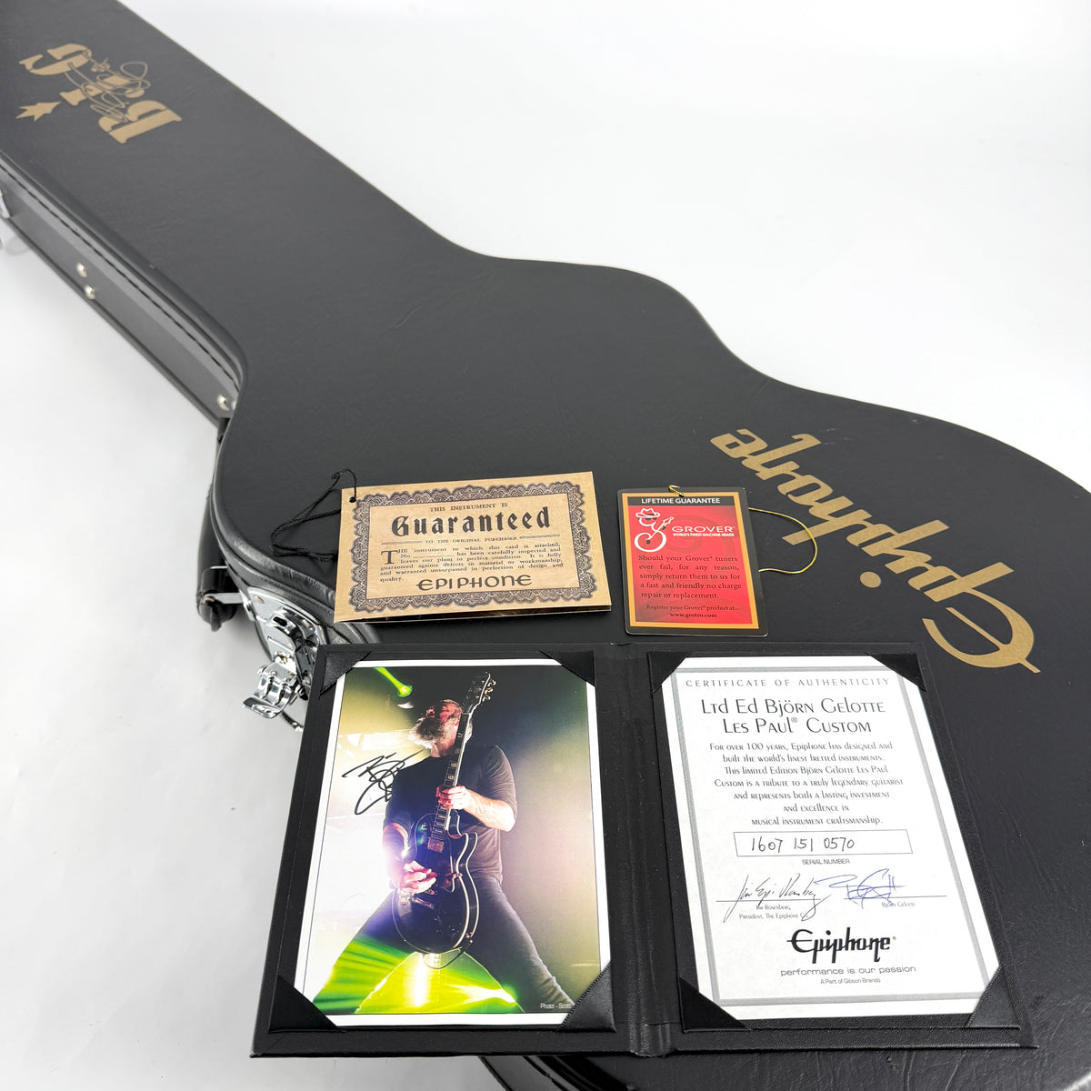 2016 Epiphone Björn Gelotte Les Paul Custom Outfit - Limited Edition - Ebony