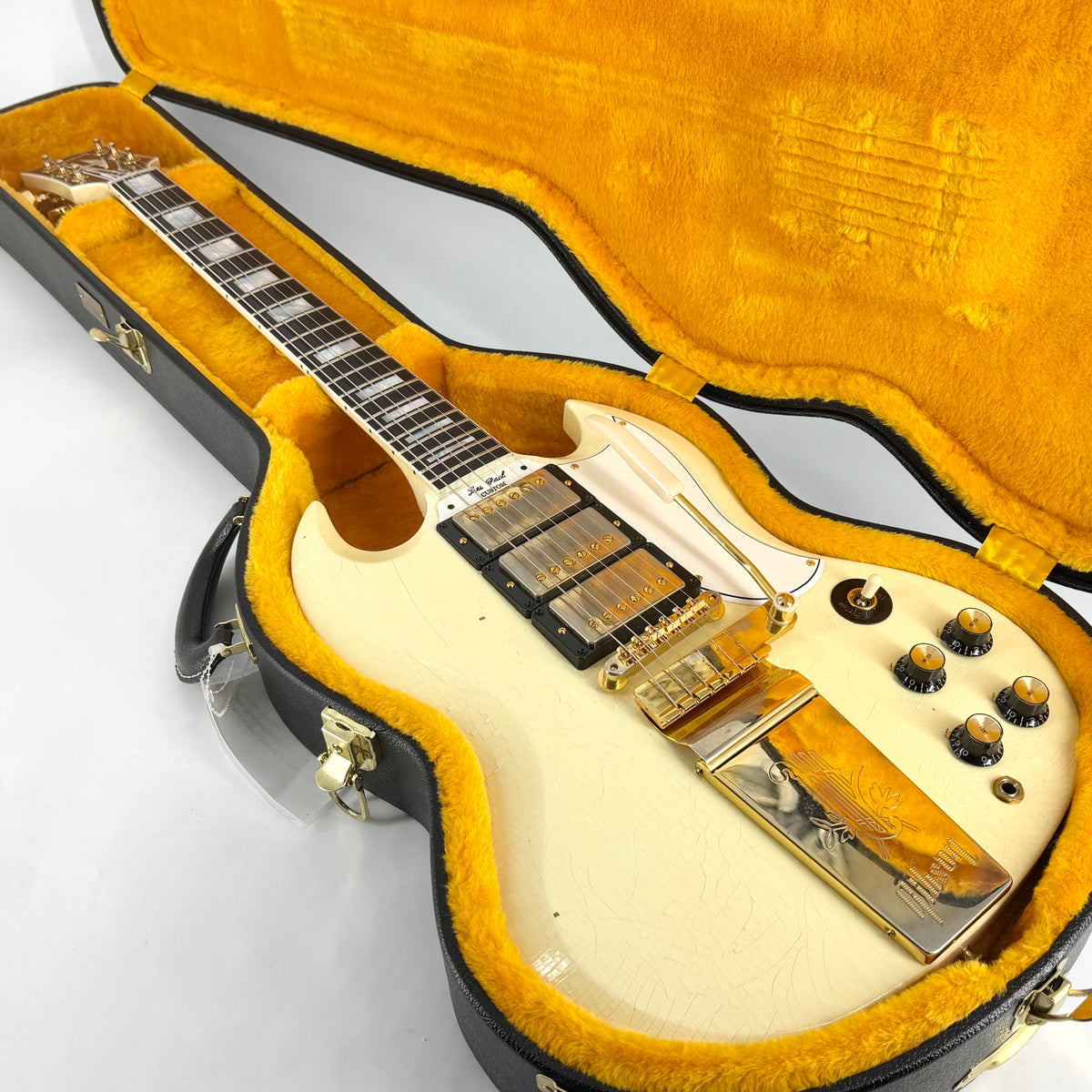 2020 Gibson Murphy Lab '63 Les Paul SG Custom with Maestro Ultra Light Aged - Classic White