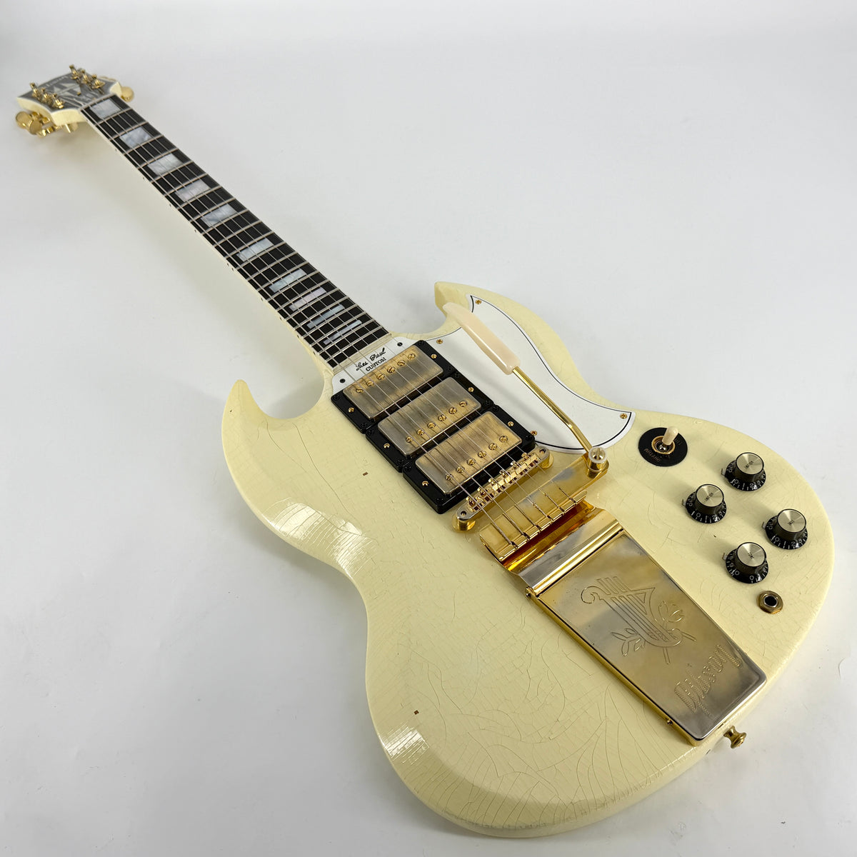 2020 Gibson Murphy Lab '63 Les Paul SG Custom with Maestro Ultra Light Aged - Classic White