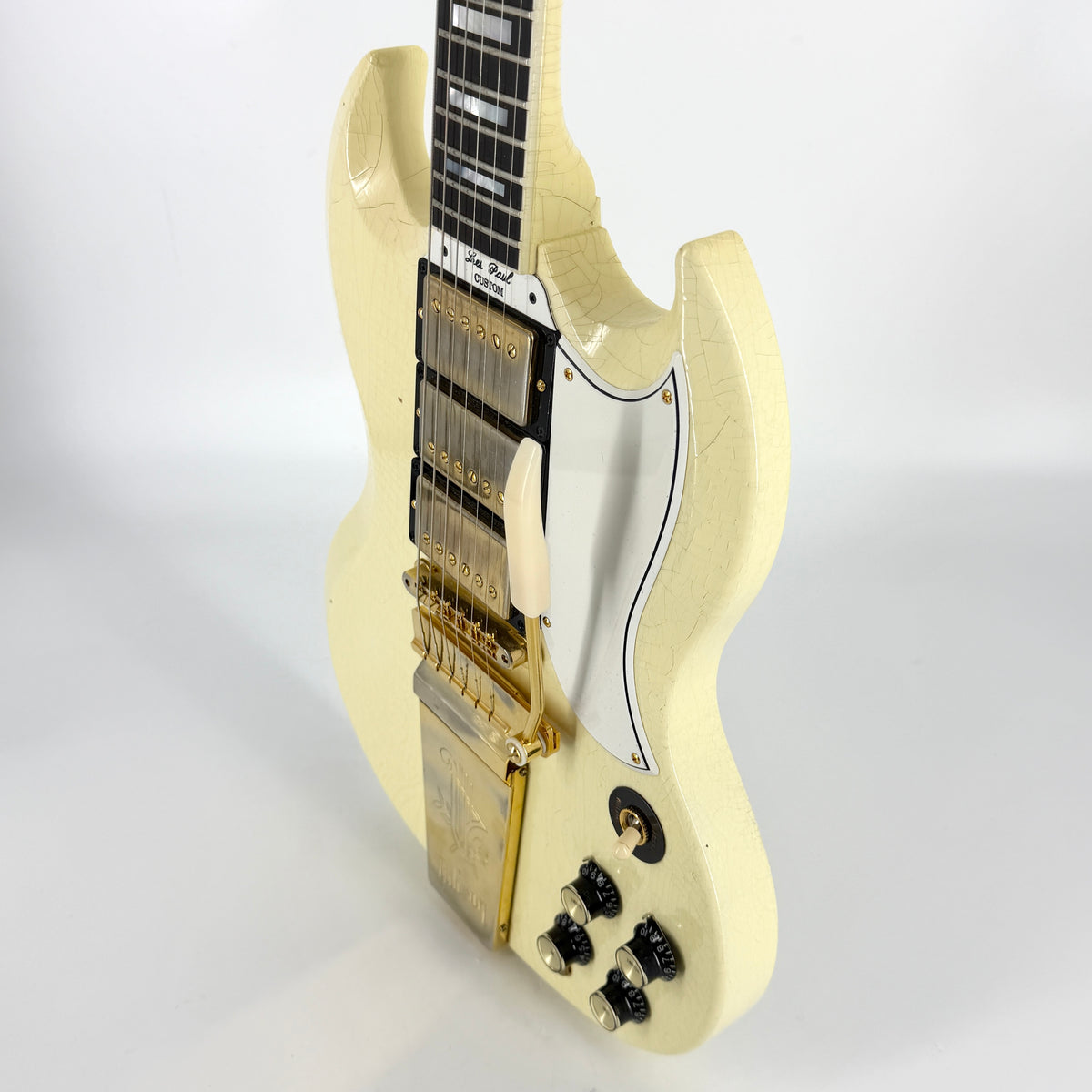 2020 Gibson Murphy Lab '63 Les Paul SG Custom with Maestro Ultra Light Aged - Classic White