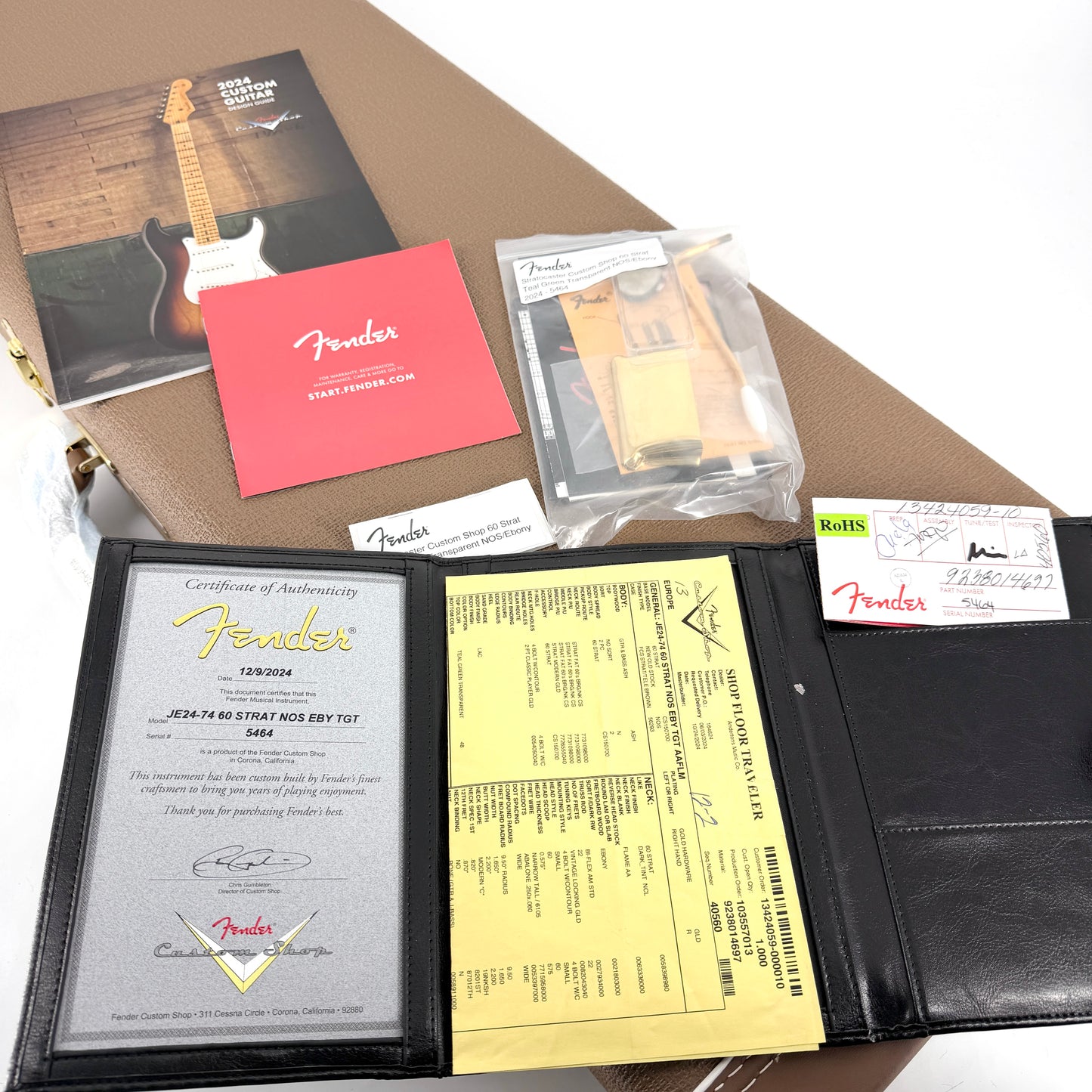 2024 Fender Custom Shop '60 Stratocaster NOS - Teal Green Transparent