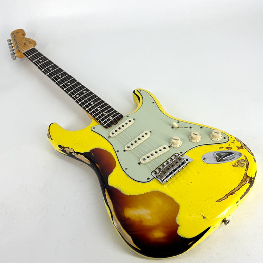2018 Fender Custom Shop '63 Special Stratocaster Heavy Relic - Graffiti Yellow over Sunburst