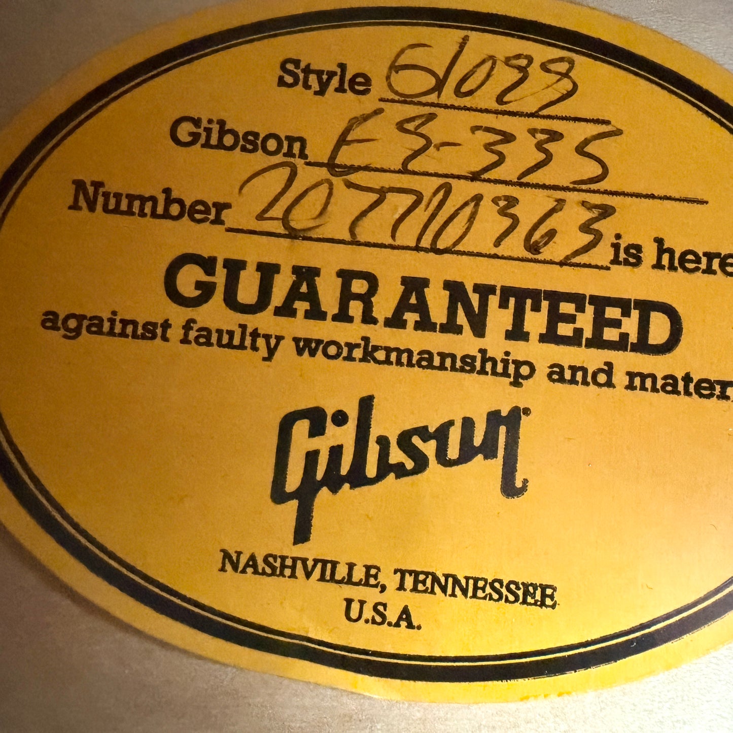 2021 Gibson ES-335 – Vintage Burst
