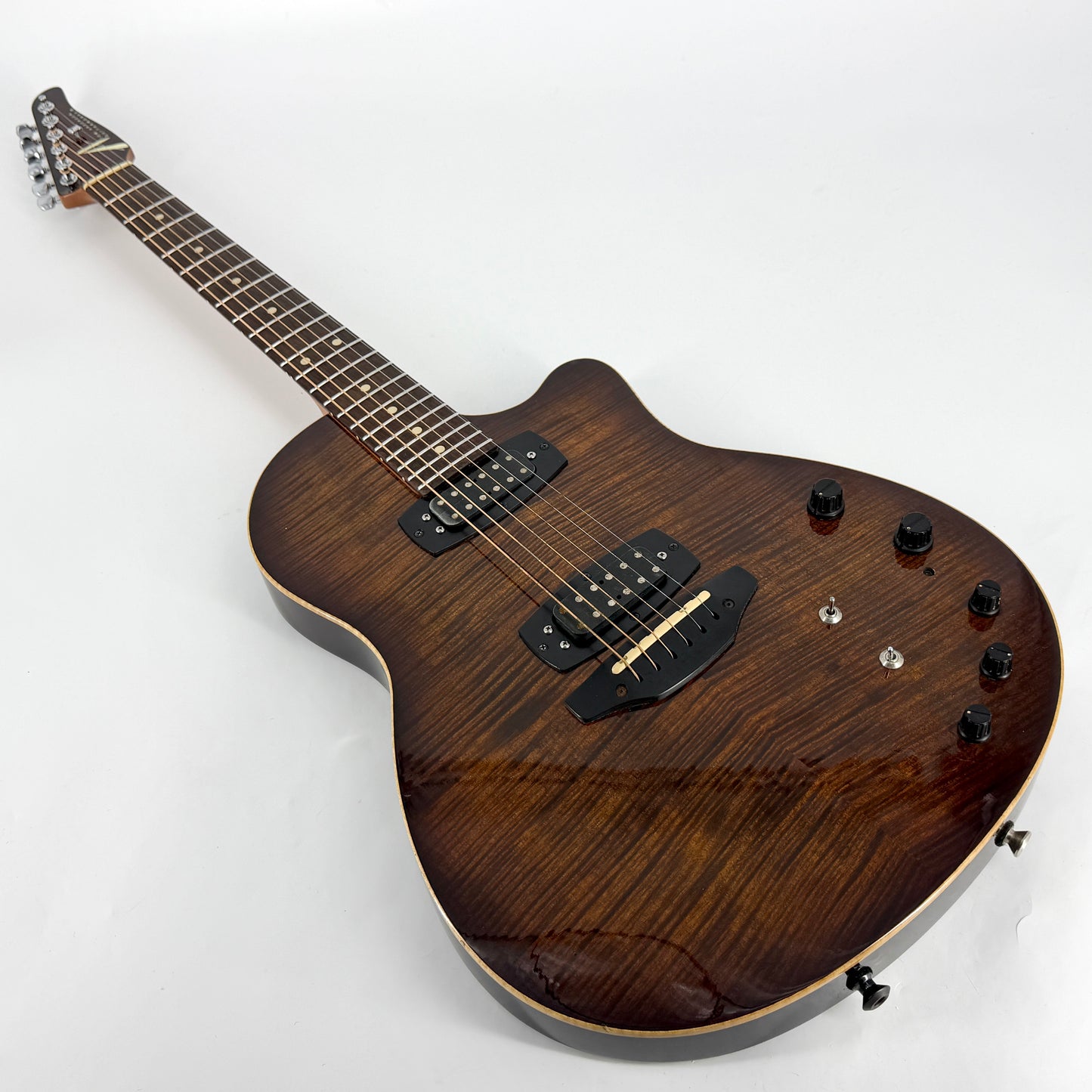 2012 Tom Anderson Crowdster Plus 2 Acoustic Electric – Burnished Orange Burst