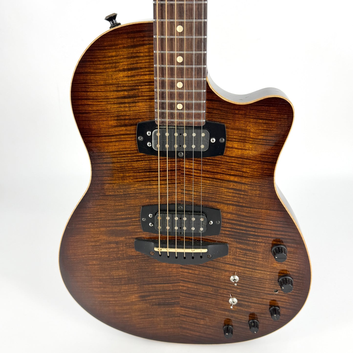 2012 Tom Anderson Crowdster Plus 2 Acoustic Electric – Burnished Orange Burst