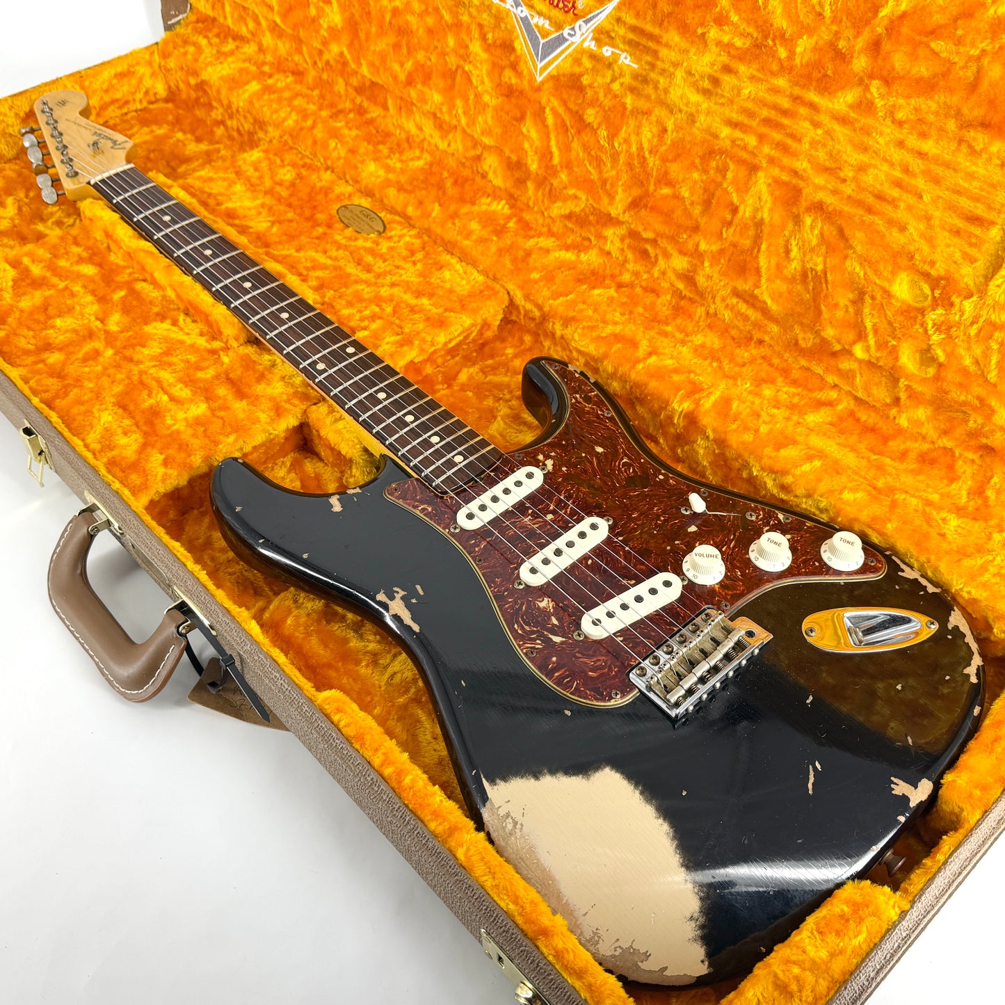 2021 Fender Custom Shop ’61 Stratocaster Heavy Relic - Black over Desert Sand