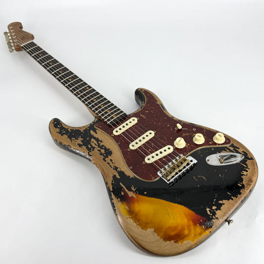 2024 Fender Custom Shop Limited Edition '61 Roasted Super Heavy Relic Stratocaster – Black over Sunburst