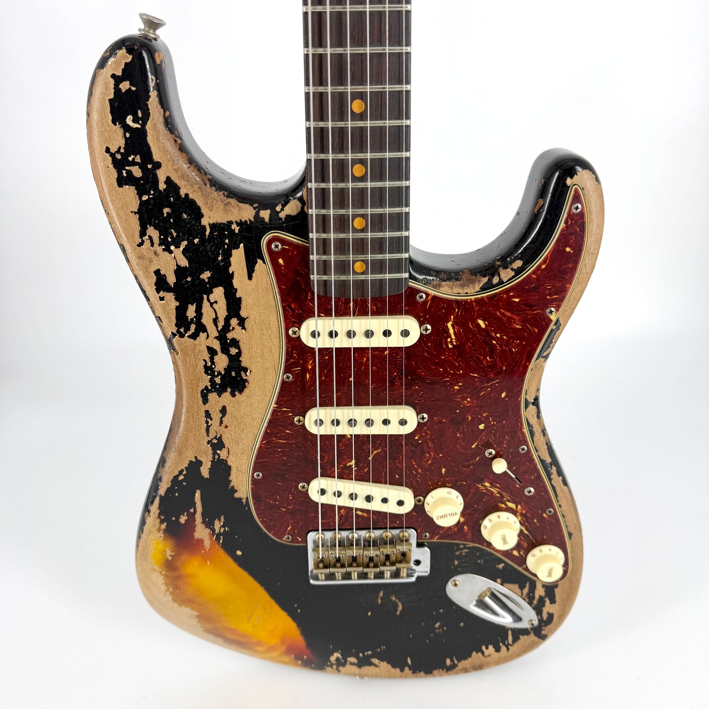 2024 Fender Custom Shop Limited Edition '61 Roasted Super Heavy Relic Stratocaster – Black over Sunburst