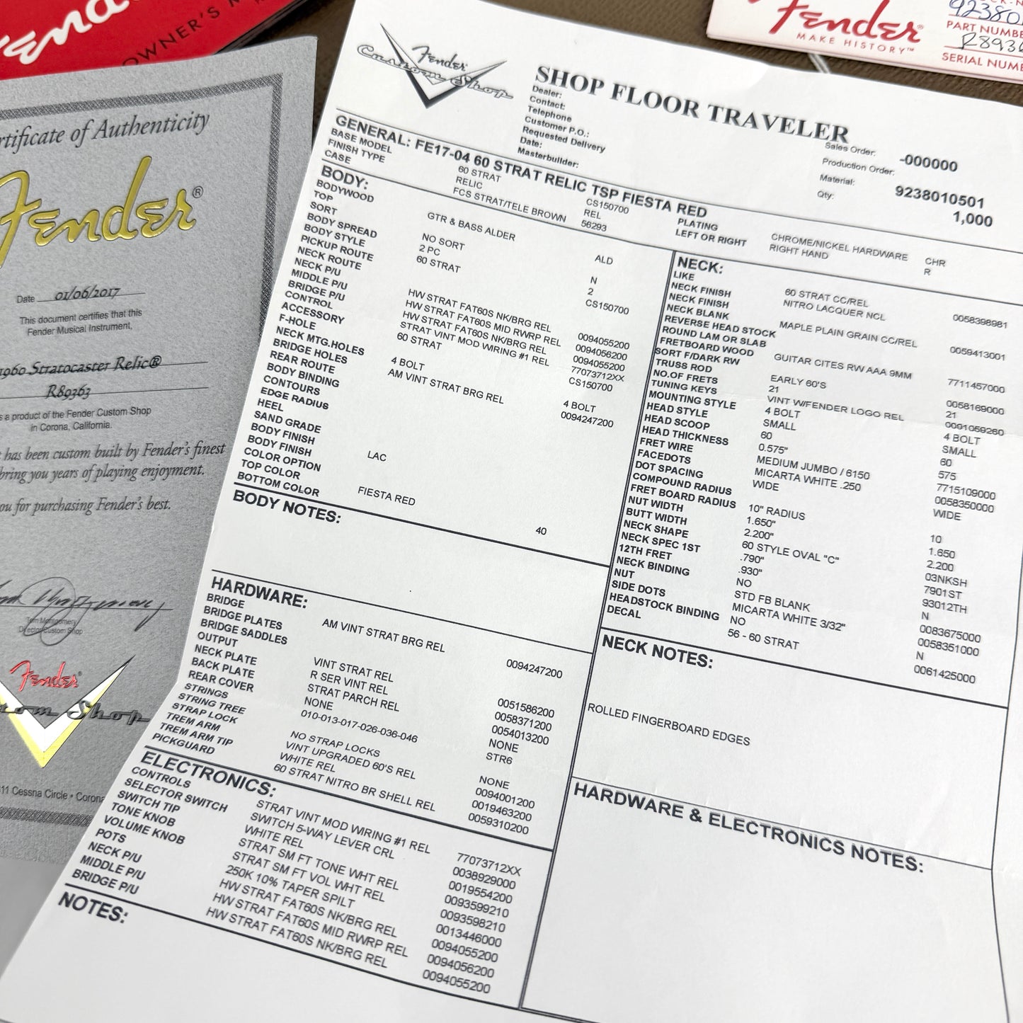 2017 Fender Custom Shop 1960 Stratocaster Relic – Fiesta Red